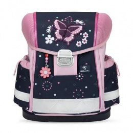 Iskolatáska, fémcsat, BELMIL "Classy Midnight Butterfly", éjféli pillangó