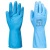 Védőkesztyű, latex, élelmiszer-feldolgozáshoz, S méret, kék